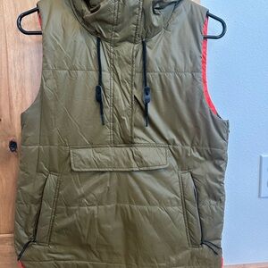 Holden Olive green puffer vest with orange lining